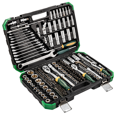 Zestaw narzędziowy warsztatowy klucze nasadowe nasadki płaskie torx 216 + 6el ROCKFORCE