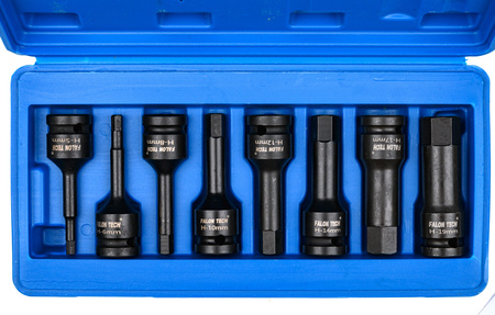 Nasadki klucze udarowe trzpieniowe nasadowe imbus hex H5-H19 1/2" 5-19 mm FALON-TECH