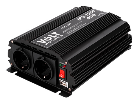 Przetwornica napięcia prądu IPS-1200 DUO (12V-24V/230V/1200W) VOLT POLSKA