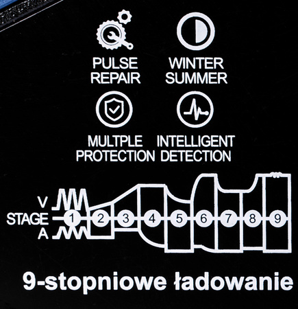 Prostownik akumulatorowy ładowarka AGM LiFEPO4 LCD 12V 24V 5A 10A Volt Polska