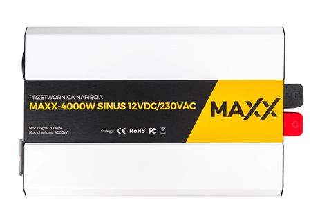 Przetwornica prądu napięcia czysty sinus 12v 230v 2000/4000w MAXX 4SUN