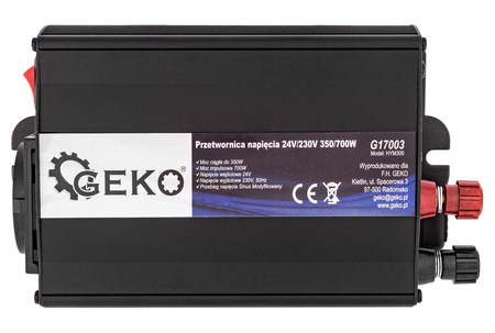 Przetwornica napięcia 24V/230V 350W/700W GEKO