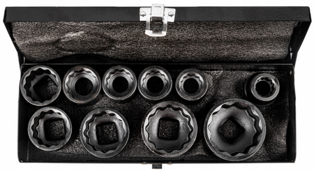 Zestaw nasadki udarowe nasadowe krótkie do klucza pneumatycznego 3/4" 17-46mm 12-k 10el JCB