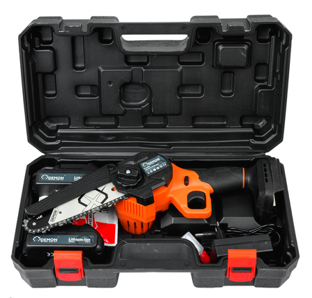 Mini pilarka piła łańcuchowa 6" 15 cm gałęziówka akumulatorowa 21V 2 x AKU M66162 DEMON