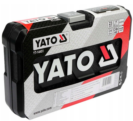 Zestaw kluczy nasadowych nasadki grzechotka 1/4" YT-14451 23el YATO