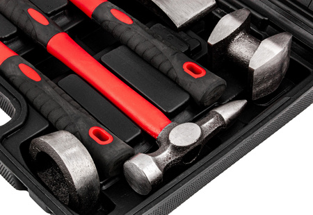 Narzędzia blacharskie 7 el. młotki kowadełka zestaw GEKO