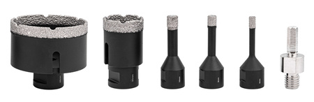 Otwornice diamentowe 6-68 mm (otwornica do gresu) zestaw 6 el + metalowa walizka FALON-TECH