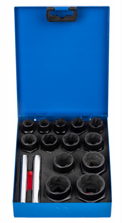 Zestaw nasadek do zerwanych śrub nakrętek nasadki wykrętaki 15el 9-27mm FALON-TECH