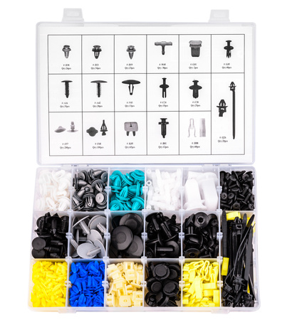 Spinki samochodowe klipsy kołki do tapicerki 730 szt FALON-TECH