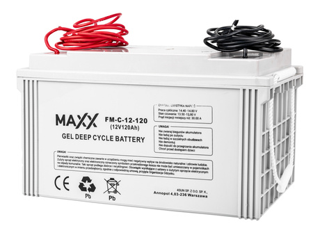 Akumulator solarny do fotowoltaiki ups deep cycle gel przewody 12v 120ah 4SUN