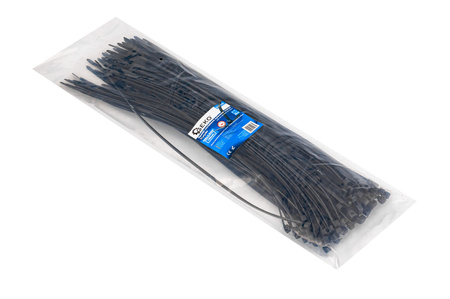 Opaski zaciskowe kablowe 300x3.6mm czarne 100el GEKO