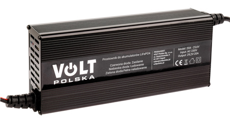 Prostownik ładowarka do ładowania akumulatora litowego LiFePo4 20A 24V VOLT POLSKA
