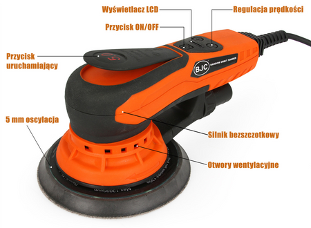 Szlifierka elektryczna mimośrodowa 230v 350w 150mm BJC