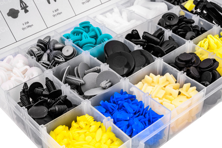 Spinki samochodowe klipsy kołki do tapicerki 730 szt FALON-TECH