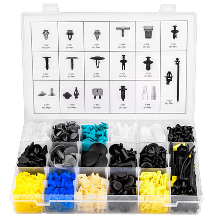 Spinki samochodowe klipsy kołki do tapicerki 730 szt FALON-TECH