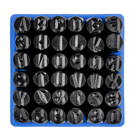 Znacznik numerator (cyfry + litery) 8 mm 36 elementów GEKO