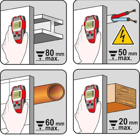 Wykrywacz profili detektor kabli metali przewodów pod napięciem YATO
