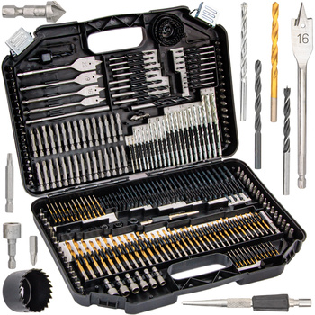 Zestaw wierteł bitów otwornic do metalu drewna betonu 246el FALON-TECH