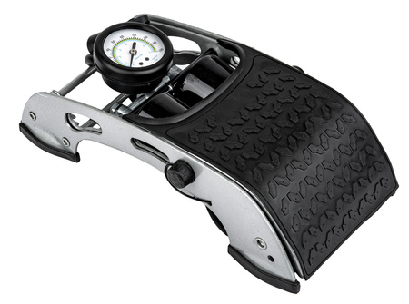 Pompka nożna dwutłokowa z manometrem + adaptery MAR-POL