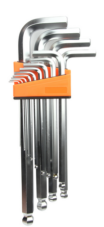 Zestaw klucze imbusowe imbusy 2-19mm crv 13el długie z kulką profesjonalne MAR-POL