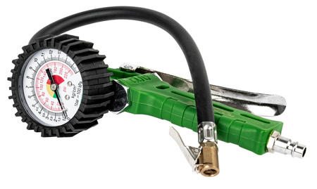 Pistolet do pompowania kół opon z manometrem manometr pompka wąż 16 bar ROCKFORCE