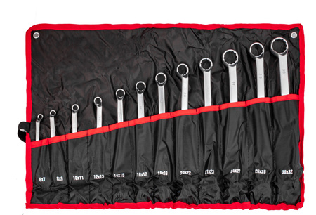 Klucze oczkowe gięte 6-32 mm 12 sztuk (płachta) GEKO