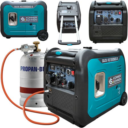 Agregat generator prądotwórczy benzynowo-gazowy inwerterowy rozruch KS5500iEG S Könner & Söhnen KS