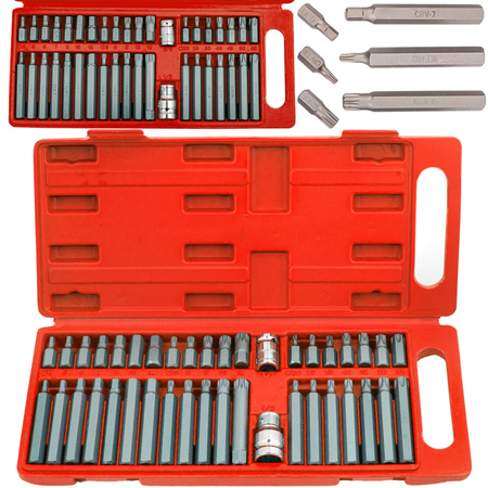 Zestaw bitów bity torx hex spline 40 sztuk pudełko SILVER