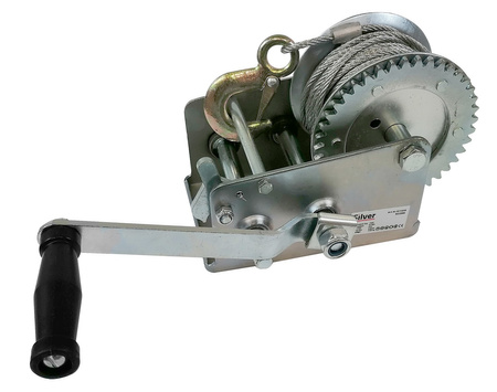 Wyciągarka korbowa linowa uciąg 1136 kg 2500 LBS SILVER