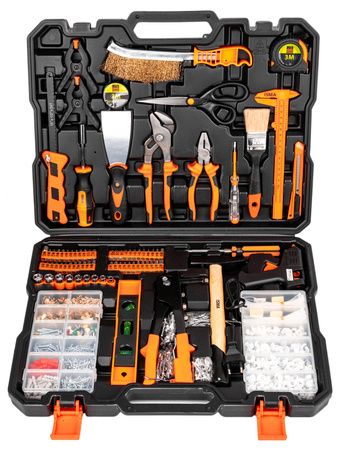 Zestaw narzędziowy warsztatowy młotek wkrętaki bity akcesoria xxl 1372el ISMA