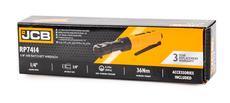 Grzechotka nasadowa pneumatyczna 1/4" klucz kątowy do kompresora 36Nm JCB