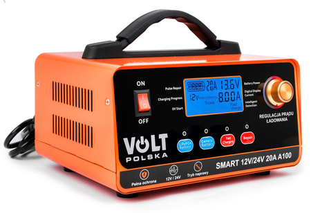 Prostownik akumulatorowy inteligentny SMART A100 ładowarka 12V / 24V 20A Volt Polska