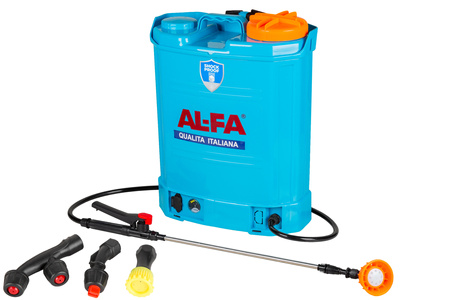 Opryskiwacz akumulatorowy ciśnieniowy plecakowy elektryczny 5 dysz 16L AL-FA