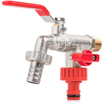 Zawór kulowy czerpalny 1/2" podwójny kran z dławicą DIAMOND