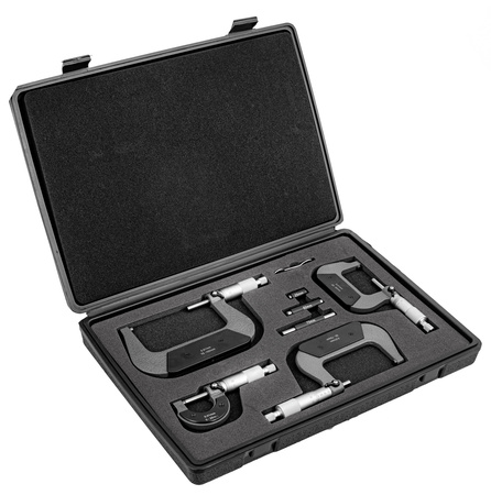 Zestaw mikrometry 0-100 mm zestaw 4 szt mikrometr + box FALON-TECH