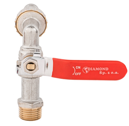 Zawór kulowy czerpalny 3/4" z przyłączem węża DIAMOND