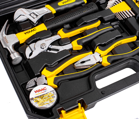 Zestaw narzędziowy klucze nasadowe wkrętaki bity 100 el. WMC