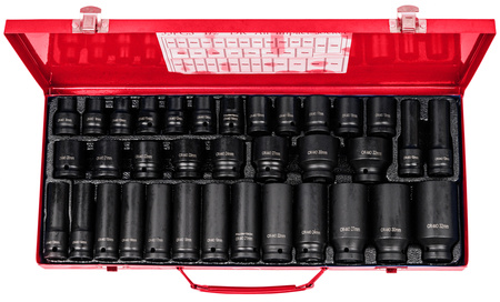 Zestaw nasadek udarowych 8-32 nasadki udarowe 1/2 do kluczy pneumatycznych 35el FORCEKRAFT