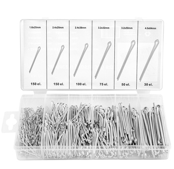 Zestaw zawleczek przetyczek zawleczki 555 sztuk spinek MAR-POL