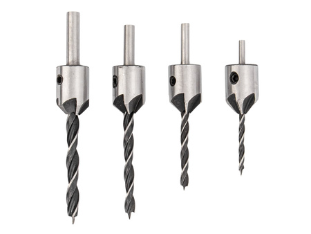 Wiertła do drewna z pogłębiaczem zestaw 3-6mm 4szt FALON-TECH
