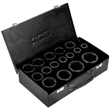 Zestaw nasadki udarowe nasadowe głębokie do klucza pneumatycznego 3/4" 17-50mm 16el JCB