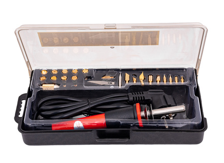 Lutownica wypalarka do drewna skóry z grotami 23 sztuki GEKO