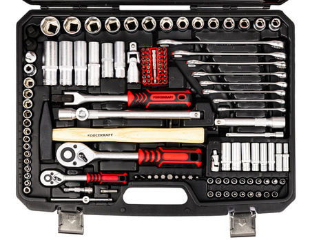 Zestaw narzędziowy kluczy nasadowych klucze płaskie torx nasadki 216el FORCEKRAFT