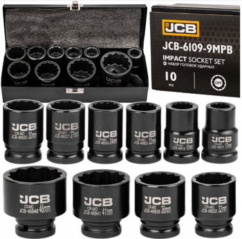 Zestaw nasadki udarowe nasadowe krótkie do klucza pneumatycznego 3/4" 17-46mm 12-k 10el JCB