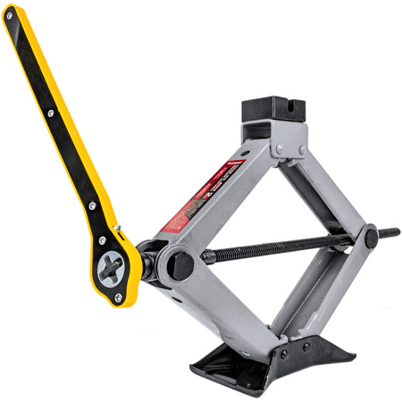 Zestaw podnośnik lewarek trapezowy klucz teleskopowy do wymiany kół + nasadki 2T FORCEKRAFT