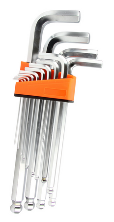 Zestaw klucze imbusowe imbusy 2-19mm crv 13el długie z kulką profesjonalne MAR-POL