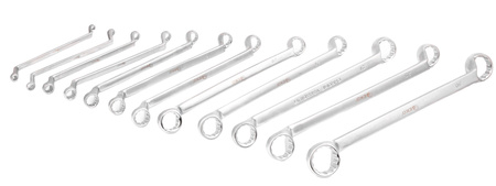 Klucze oczkowe gięte 6-32 mm 12 sztuk (płachta) GEKO