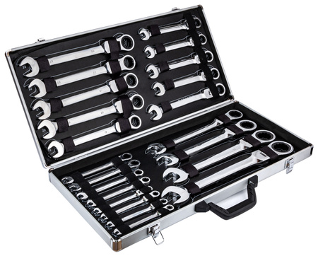 Klucze Płasko Oczkowe z Grzechotką Łamane 22el 6-32 Zestaw FALON-TECH