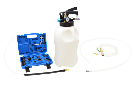 Pompa pneumatyczna do napełniania oleju w skrzyniach biegów + adaptery 13szt GEKO