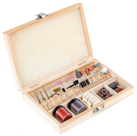 Zestaw szlifierski do drewna metalu 105 sztuk SILVER